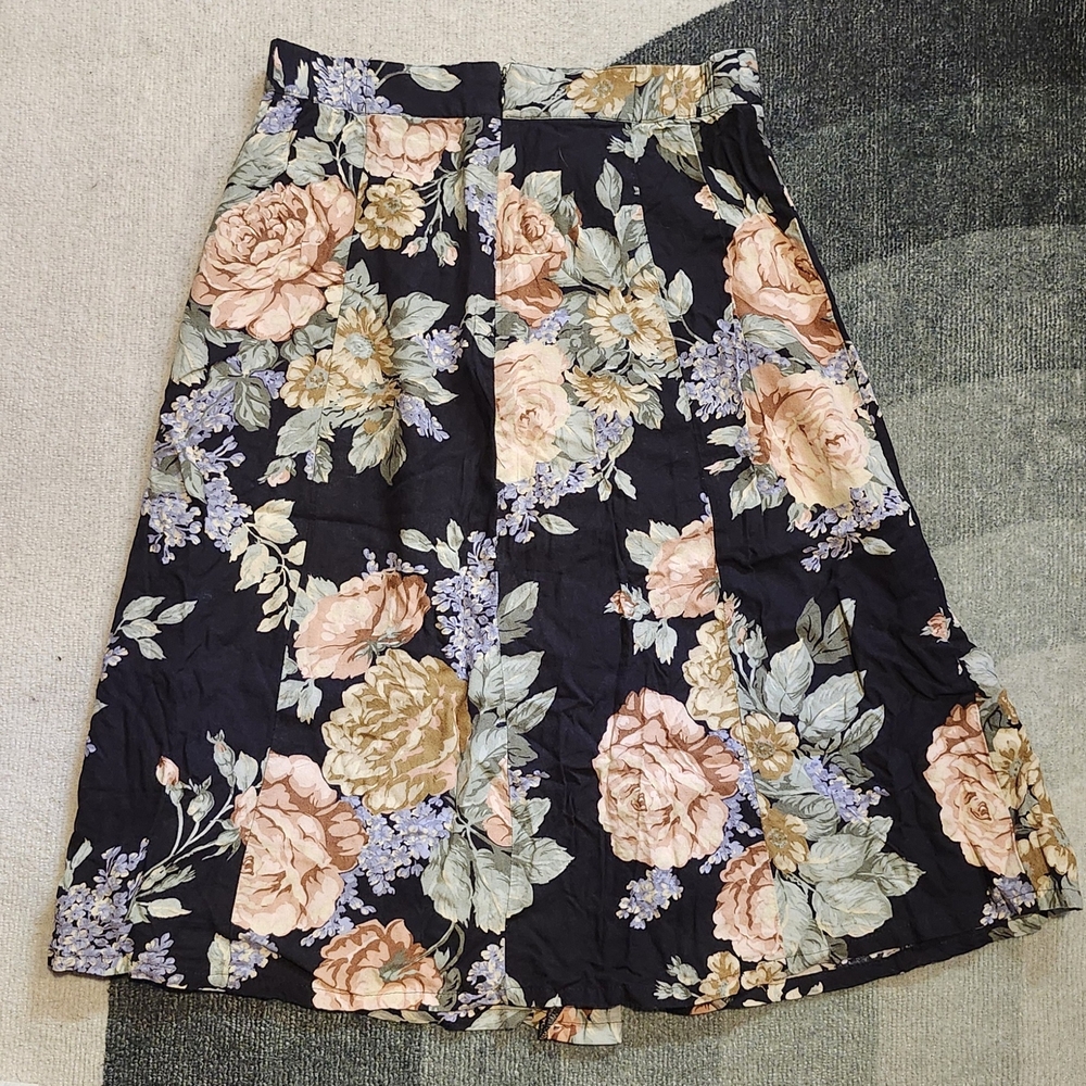 Vintage Express Floral A-Line Skirt - Picture 5 of 8